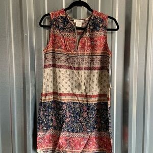 beachlunchlounge Multicolor Floral and Stripe Mini Dress